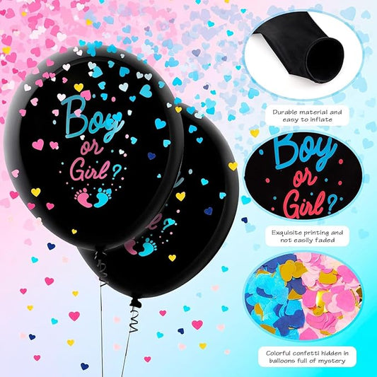 Gender Reveal Balloon Set – Create an Unforgettable Surprise! Perfect for Gender Reveal Parties with a Stunning Confetti Explosion Effect!