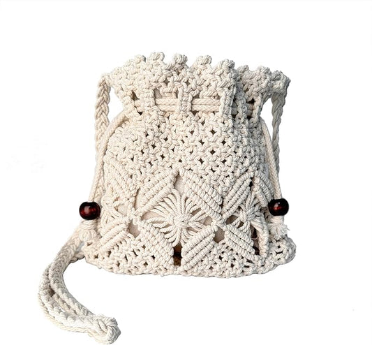 Eiyye Crochet Purse Summer Beach Purse, Crochet String Bag Boho Crossbody Handwoven Bag Crochet Purse