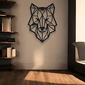 Wooden Wolf Head Wall Art:Laser Cut Unleash the Wild Spirit of Your Home Décor (45x60cm)