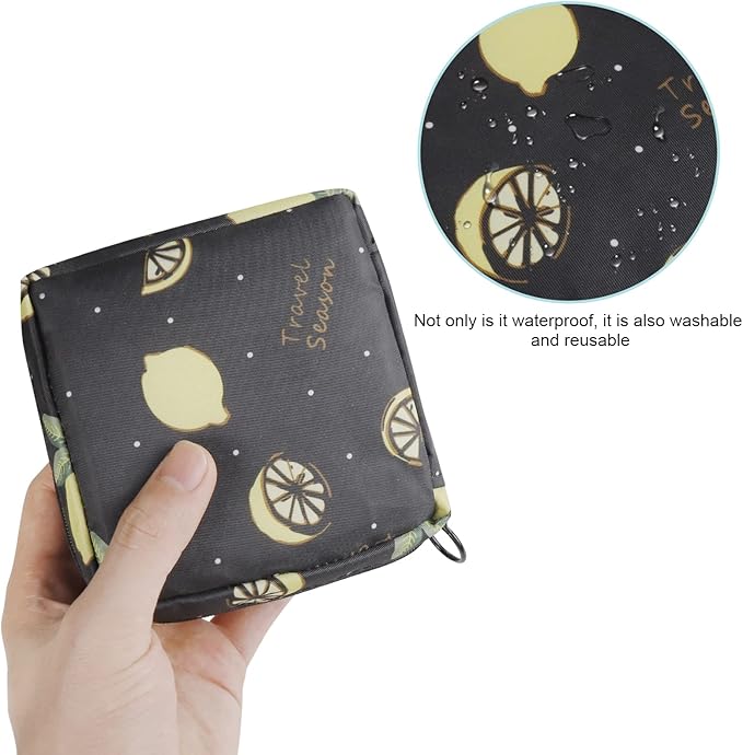 Sanitary Pads Storage Bag, Pack of 2 Reusable Menstrual Cup Bag, Nylon Portable Sanitary Towel Storage Organiser with Zipper for Girls Women (Green)