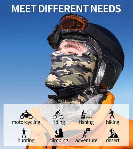 RABIGALA Ski Mask for Men Full Face Mask Balaclava Black Ski Masks Covering Neck Gaiter, Camouflage, M