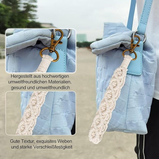 Xuigort 1 x Macrame Key Ring, 18 cm Macrame Lanyard, Cotton Rope