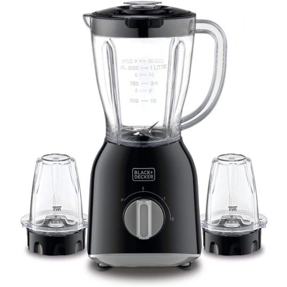 Black Decker400W 1.0L Blender with 2 x Grinder Mills, BX365E-B5, 2 Years Warranty