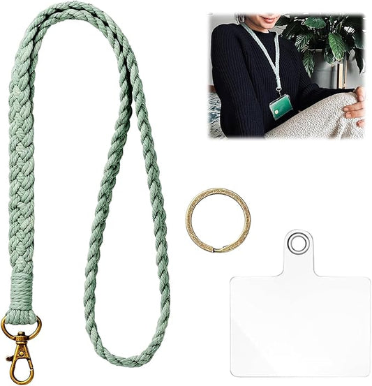 Keychain with Lanyard Neck Keychain Lanyard Long Neck Lanyard Comes with 1 Piece Square with Stainless Steel D Buckle Used for Card Holder Keys Etc