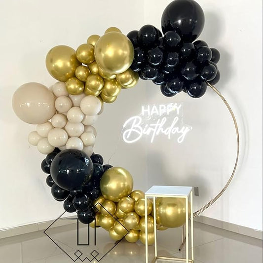 60pcs Colorful Party Balloons – Vibrant Assorted Colors to Brighten Up Your Celebration! Perfect for Birthdays, Baby Showers & More (black and gold)