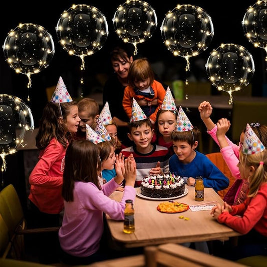 10 Packs LED Light Up Balloons,Transparent Luminous Balloons LED Fairy Lights Bobo Balloons with 3 Meters Lights,Helium Glow Balloons for Birthday,Wedding,Christmas,Party Decor-Warm Light