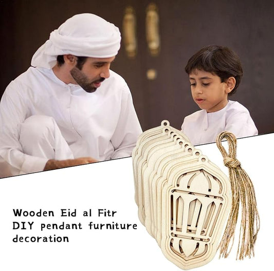 Islam Ramadan Decorations | Eid Lantern Wooden Plaque Sign Muslim Islam Wall Decor Supplies | Wall DIY Muslim Ornaments Home Outdoor Pendants