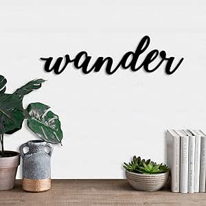 Art Street Adventure and Wander MDF Plaque Painted Cutout Ready to Hang Home Décor Wall Art