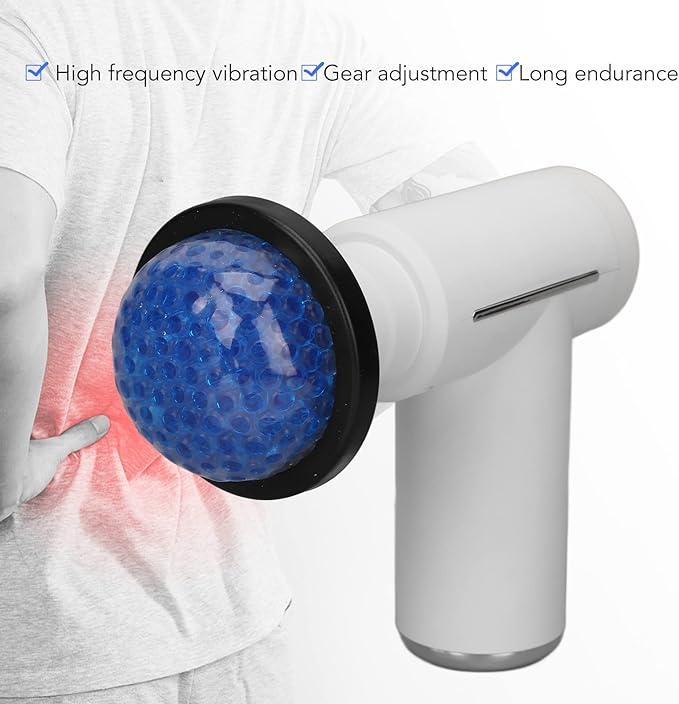 ZJchao Massage Gun Deep Tissue, Handheld Adjustable Electric Muscle Massager Portable Hot Cold Compress Percussion Deep Tissue Massager for Athletes Gym Relaxation (White)