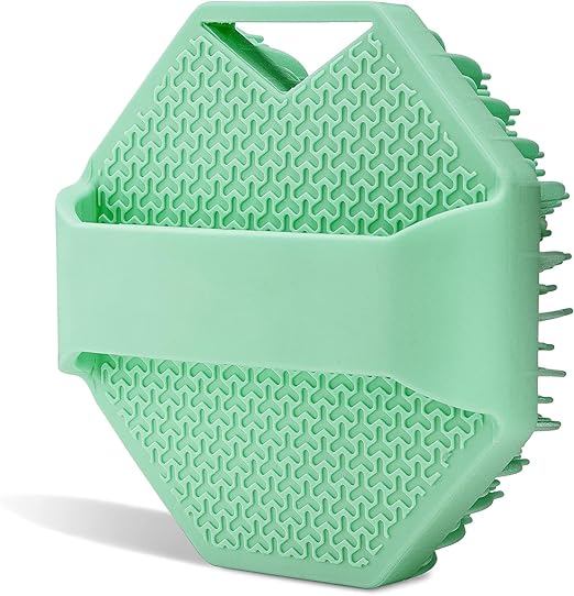 ALMEKAQUZ Antimicrobial Silicone Body Scrubber, Exfoliating Body Scrubber for Sensitive Skin, Eco Friendly Shower Scrubber for Body, Silicone Body Brush for Showering. (Green)