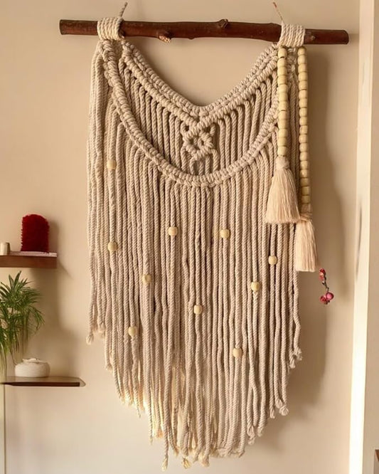 Macrame Woven Wall Hanging, Boho Chic Bohemian Room Geometric Art Decor, Beautiful Apartment Dorm Room Decoration Handmade unique gift for her