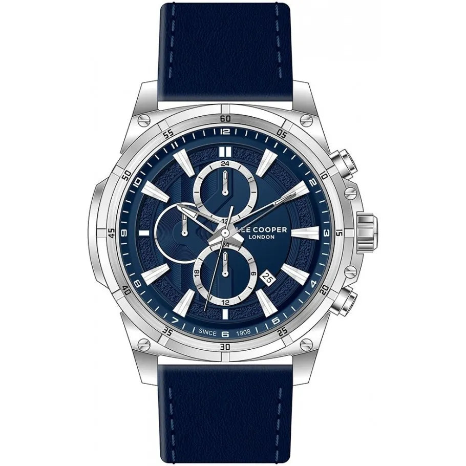 LEE COOPER Men’s Multi Function Blue Dial Blue Leather Watch – LC07489.399