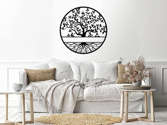Home Gallery decorative tree of life wooden wall art 80x80 cm