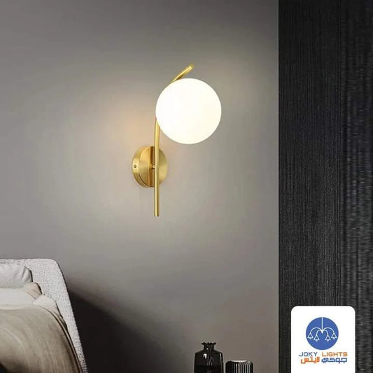 Letter F wall lamp – shiny gold – (code:203)