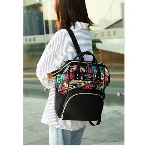 Mami Baby Bag For Diapers And Pepperonites - Wooded In Plain Black Color