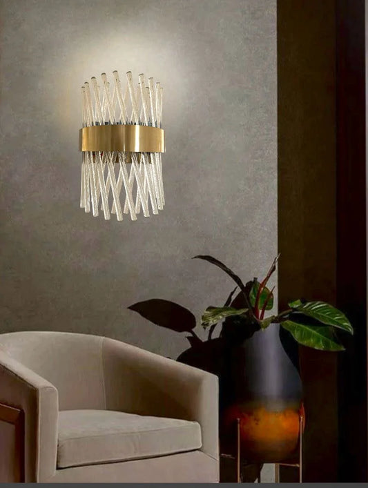 Round Wall Lamp with Crystal Shade (CODE:614)