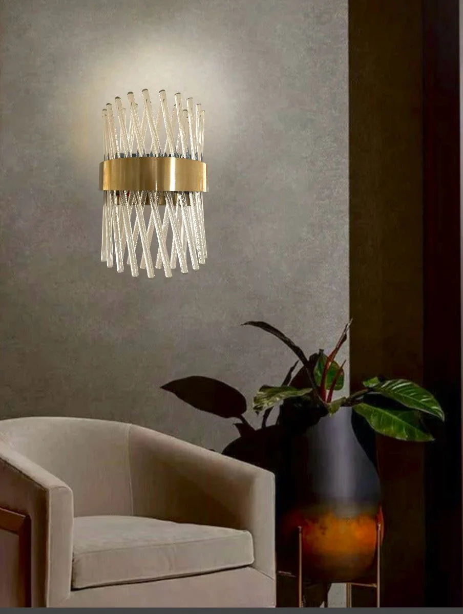Round Wall Lamp with Crystal Shade (CODE:614)
