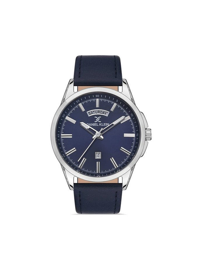 Daniel Klein Watch For Men Analog Leather Water resistant - DK.1.13079-3 Blue