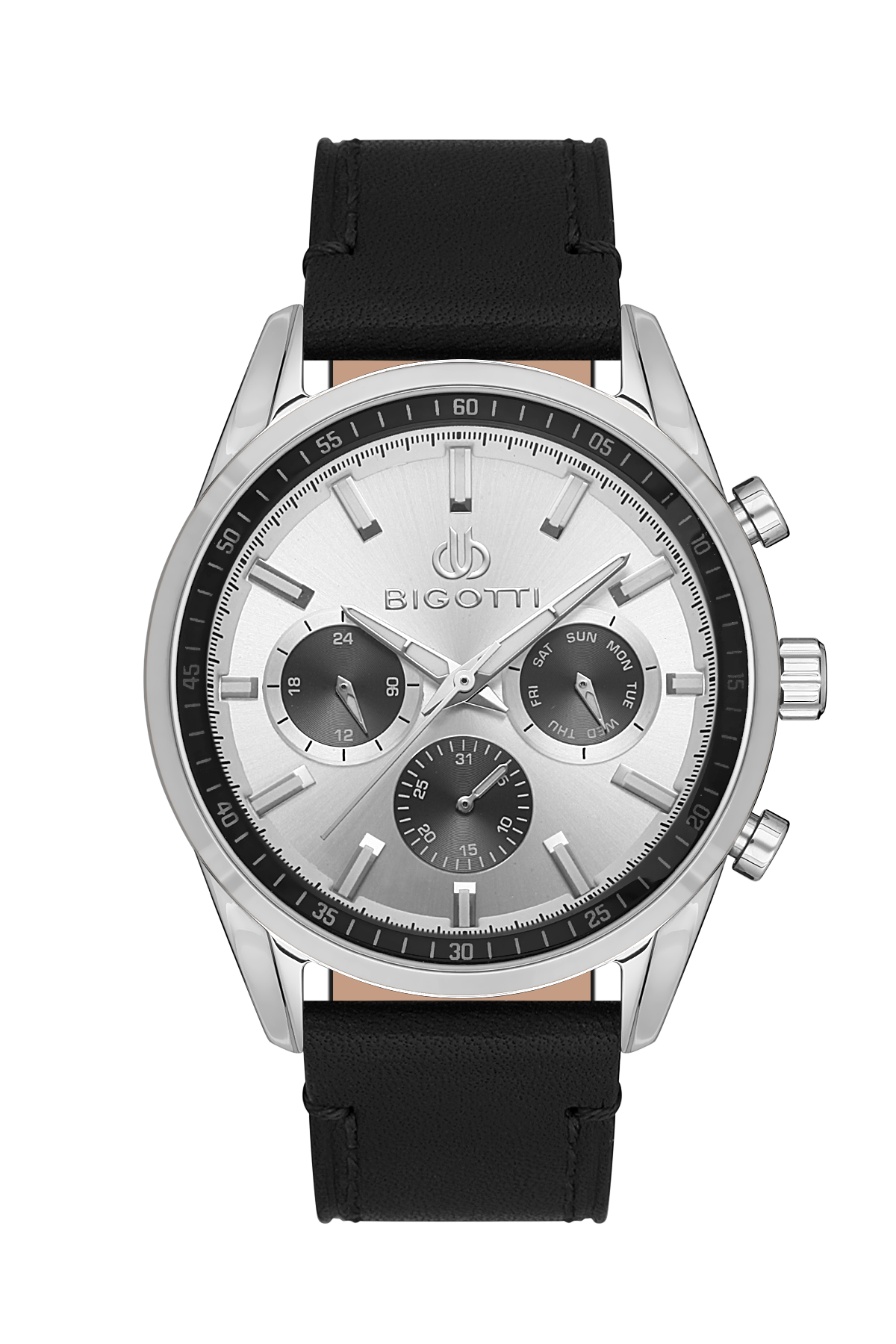 BIGOTTI MILANO MENS LEATHER STRAP WATCH- BG.1.10490-1