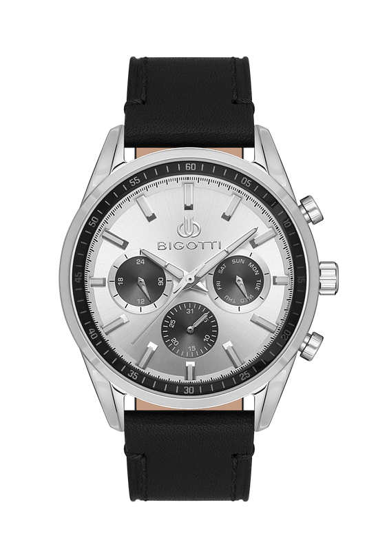 BIGOTTI MILANO MENS LEATHER STRAP WATCH- BG.1.10490-1