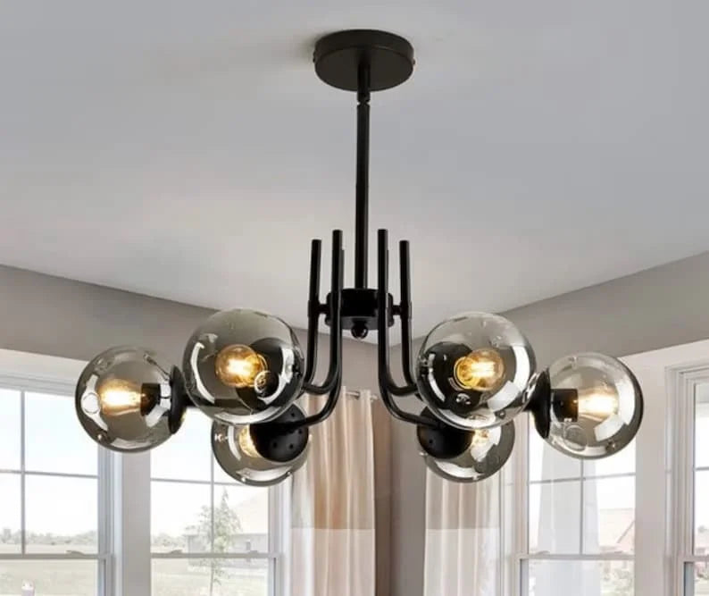 Six arms chandelier - Black - Code : 240