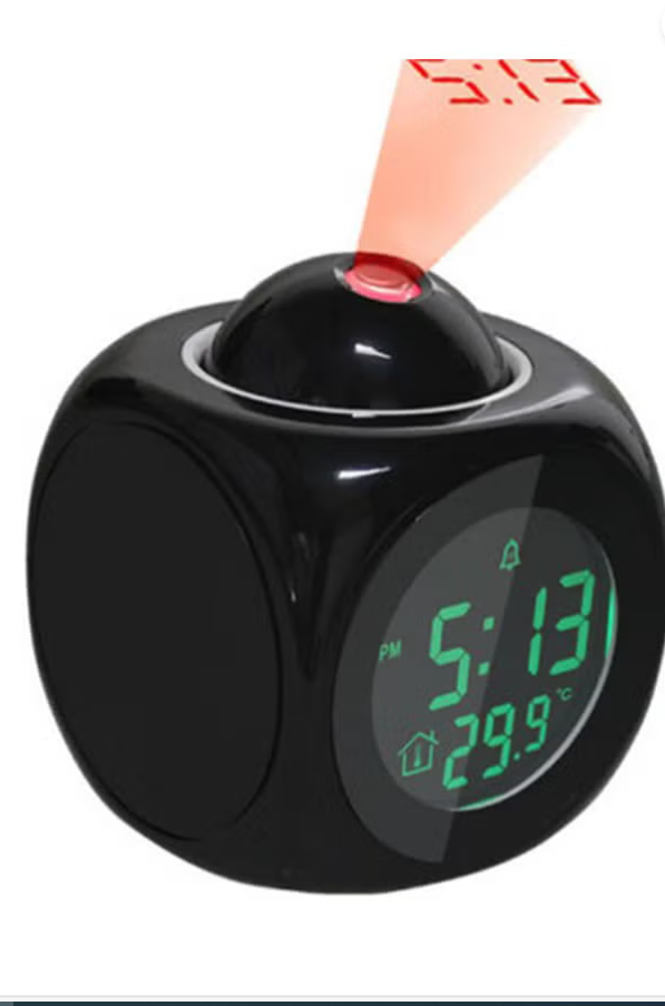 Generic LED Projection Digital Display Alarm Clock Black One Size