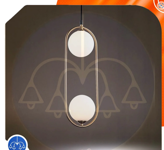 ‎Double oval hanging – shiny gold (code:194)‎