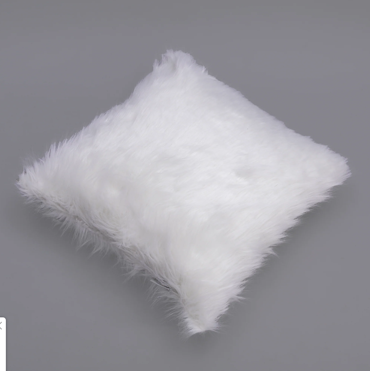 Fur Cushion, White