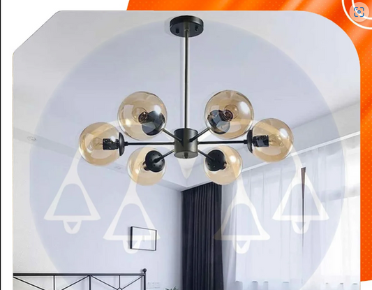 Barrel chandelier six arm -Black code:192