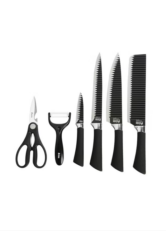 Generic 6-Piece Professional Chef Knife Set Black