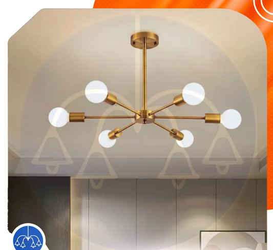 ‎chandelier 6 shield shiny gold castibles (code:379)‎