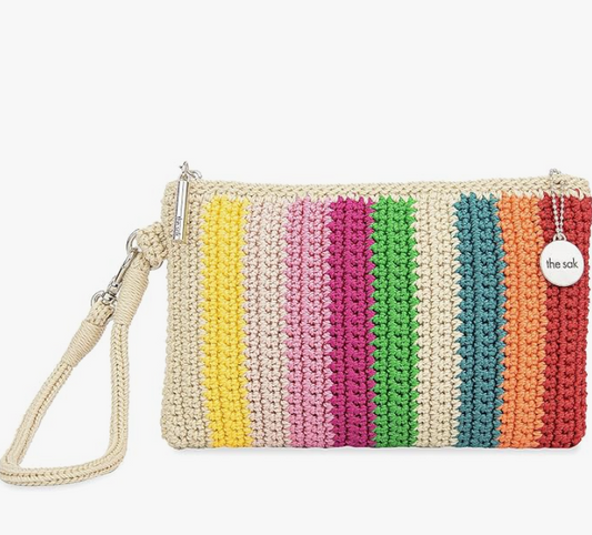 The Sak Vita Wristlet Purse - Small Hand Crochet Women's Clutch for Everyday & Travel - Mini Handbag With Card Slots & Zipper