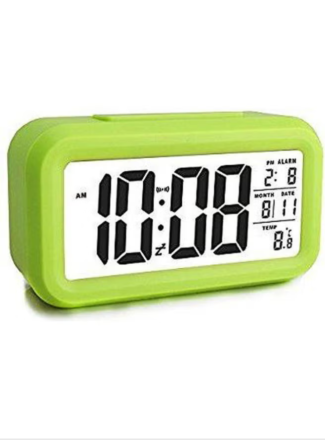 Generic Alarm Clock Luminous Led Large Screen Green 13.5x7.5x4.5cm