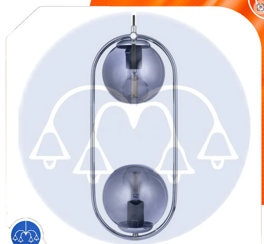 ‎Double Oval Pendant – Shiny Silver (Code:223)‎