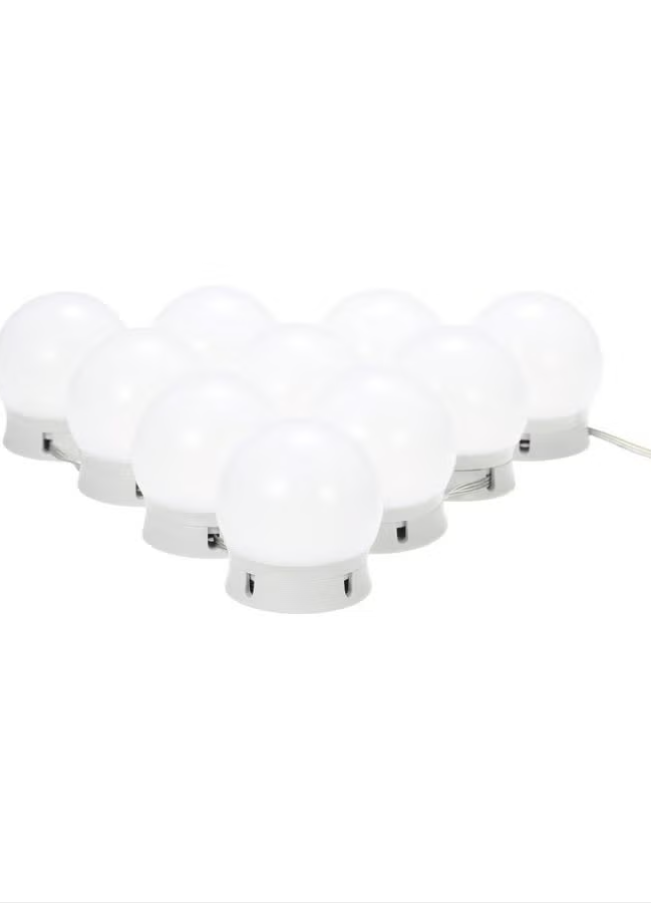 Generic 10-Piece LED Vanity Dimmable Mirror Light Kit White 20x14x5.7cm