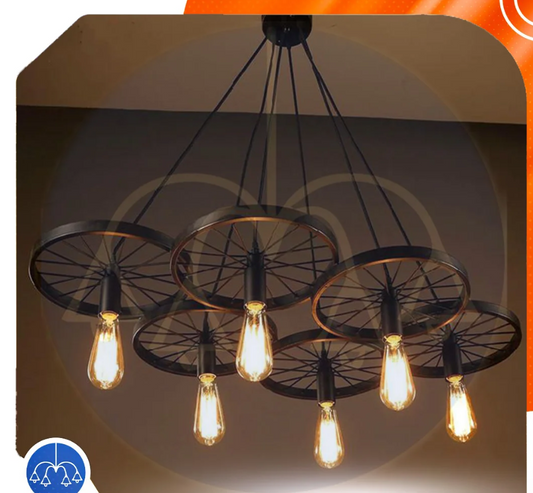 ‎Chandelier 6 Lamps – Black – (Code:411)‎