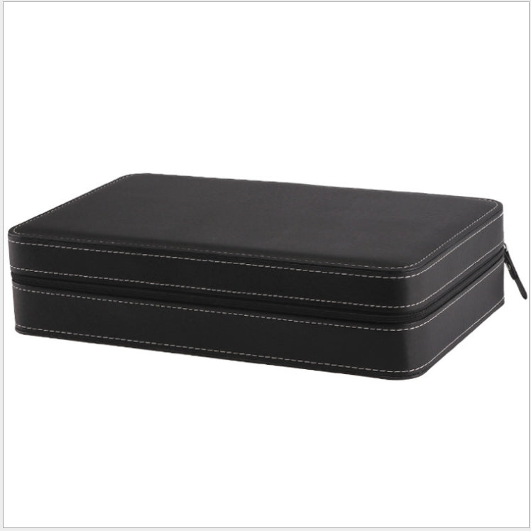 12 SLOT LEATHER WATCH ORGANIZER WITH ZIPPER