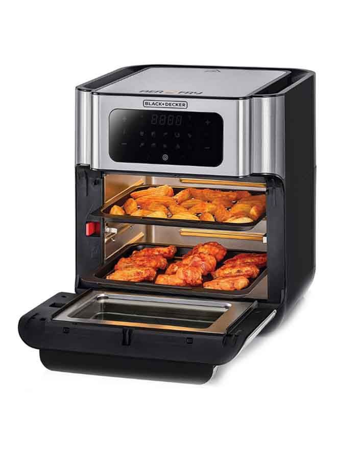 Air Fryer Oven Rapid Air Convection Technology Digital Temperature Control 90-Minute Timer 10 Pre-Set Modes Family-Sized Capacity Oil-Free Cooking 12 L 1500 W AOF100-B5 Silver