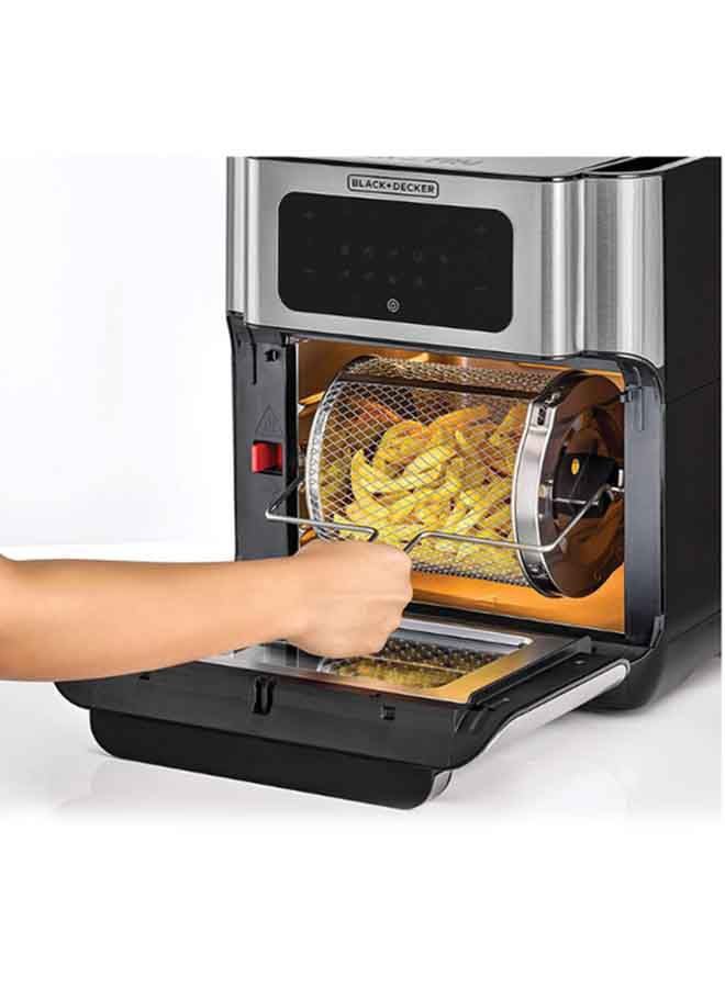Air Fryer Oven Rapid Air Convection Technology Digital Temperature Control 90-Minute Timer 10 Pre-Set Modes Family-Sized Capacity Oil-Free Cooking 12 L 1500 W AOF100-B5 Silver