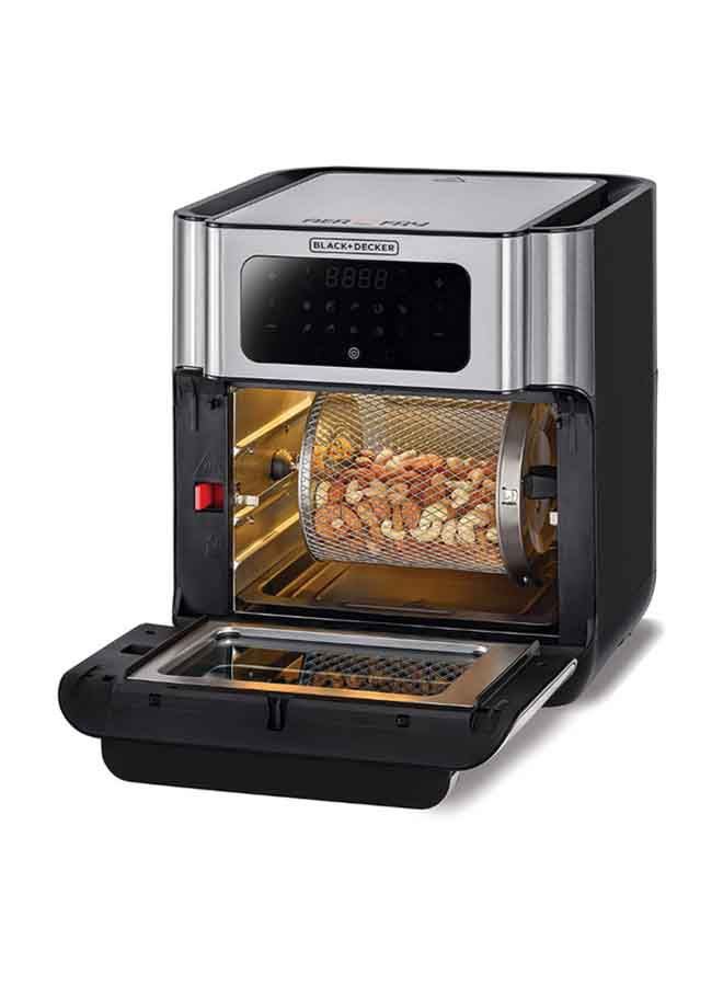 Air Fryer Oven Rapid Air Convection Technology Digital Temperature Control 90-Minute Timer 10 Pre-Set Modes Family-Sized Capacity Oil-Free Cooking 12 L 1500 W AOF100-B5 Silver