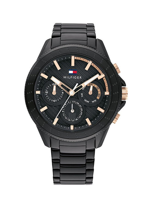 TOMMY HILFIGER Men's Aiden Black Dial Watch - 1791858