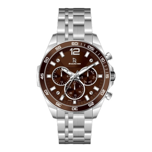 DASH ACTION WATCH-MEN-STAINLESS STEEL-SILVER AND BROWN D1944.1-SC