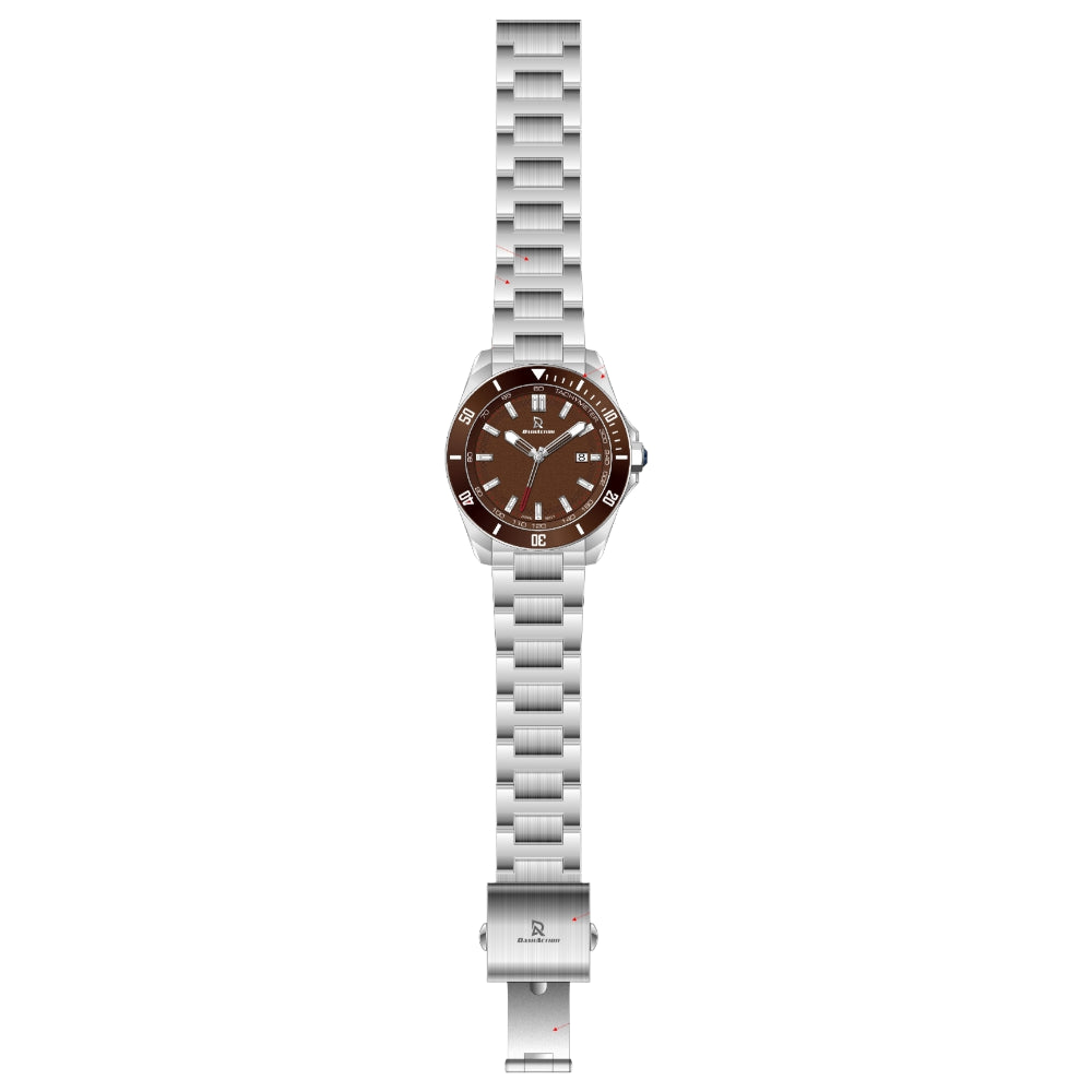 DASH ACTION WATCH-MEN-STAINLESS STEEL-SILVER AND BROWN D1943-SC