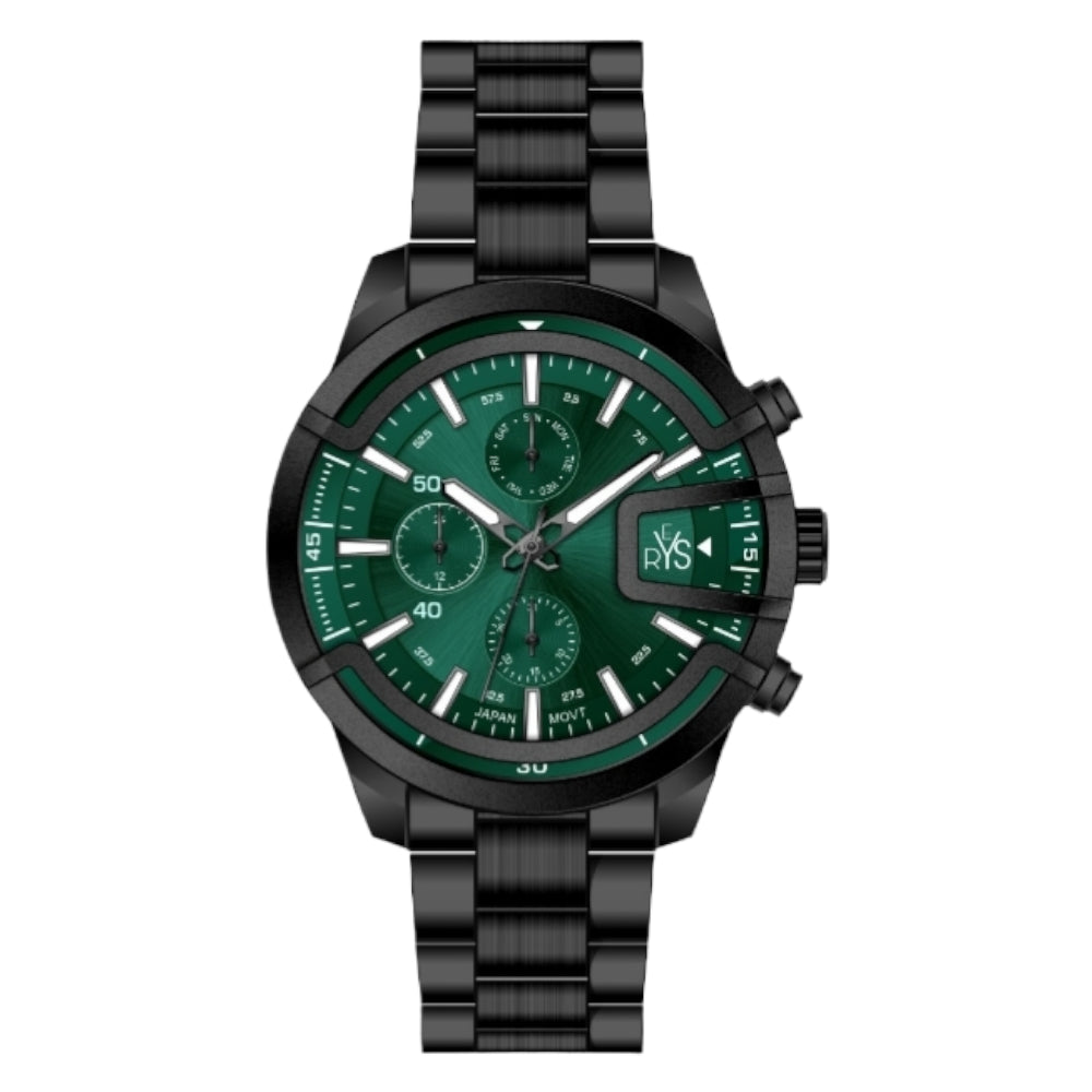REYS WATCH WATCH-MEN-STAINLESS STEEL-BLACK AND GREEN R2029-BGN