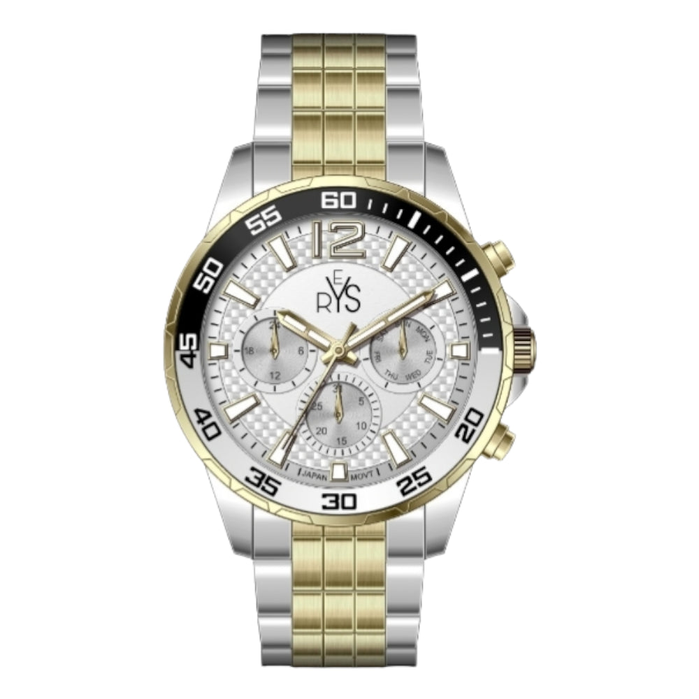 REYS WATCH WATCH-MEN-STAINLESS STEEL-SILVER AND GOLD R2028-TGS