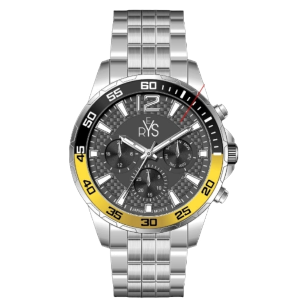 REYS WATCH WATCH-MEN-STAINLESS STEEL-SILVER AND GRAY R2028-SGY