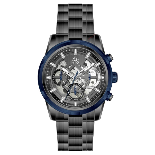 REYS WATCH WATCH-MEN-CHRONOGRAPH-STAINLESS STEEL-GRAY AND BLUE R2043-GYP