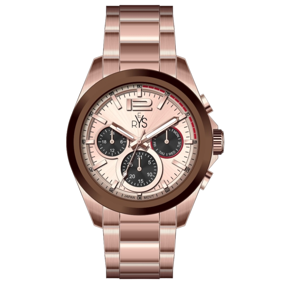 REYS WATCH WATCH-MEN-CHRONOGRAPH-STAINLESS STEEL-ROSE GOLD R2025-RR