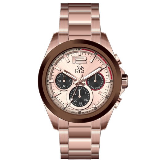 REYS WATCH WATCH-MEN-CHRONOGRAPH-STAINLESS STEEL-ROSE GOLD R2025-RR