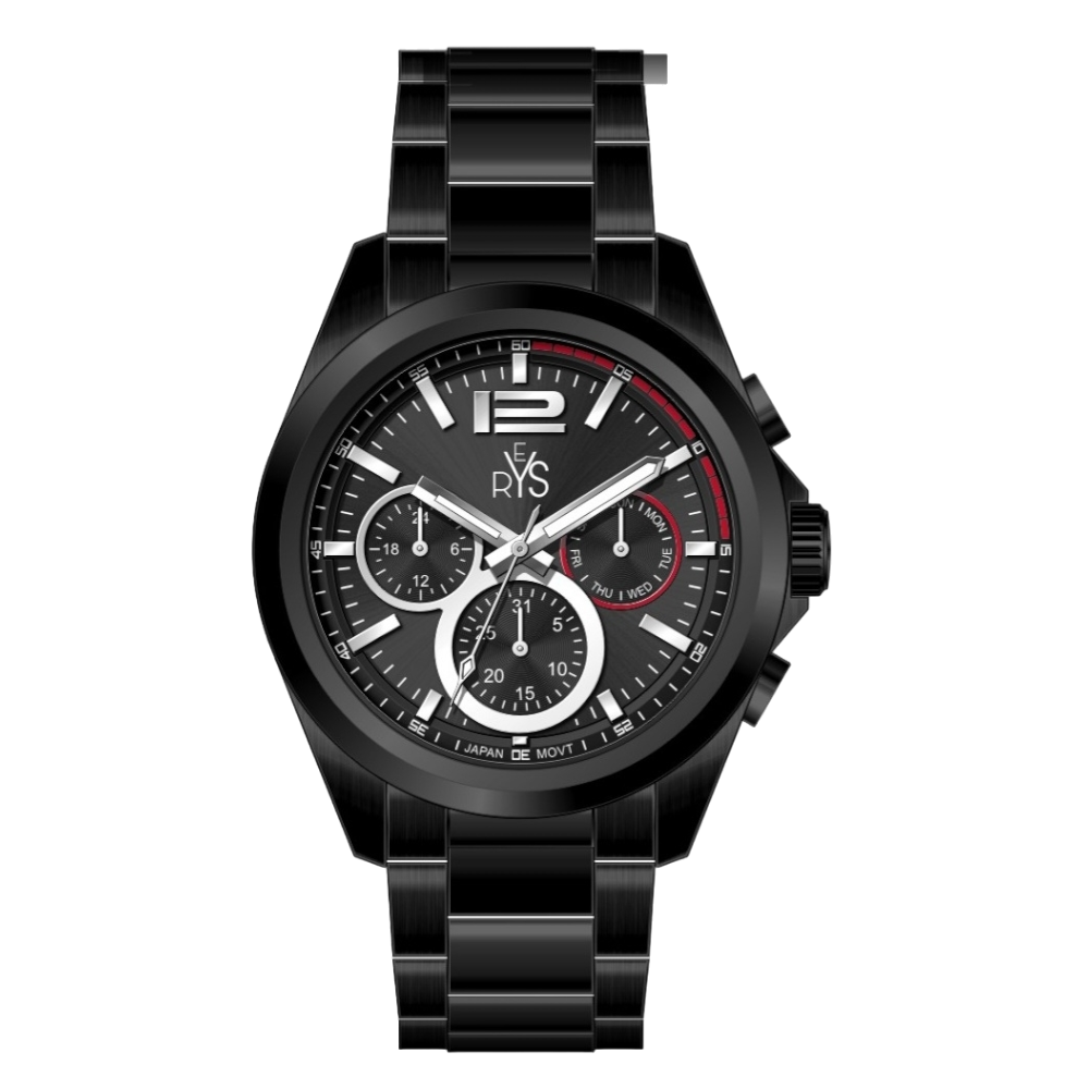 REYS WATCH WATCH-MEN-CHRONOGRAPH-STAINLESS STEEL-BLACK R2025-BB